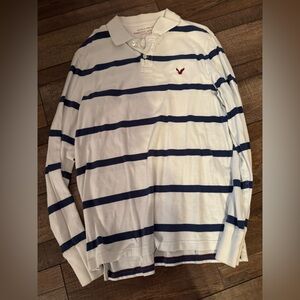 American Eagle Athletic Fit Long Sleeve Polo Size Large